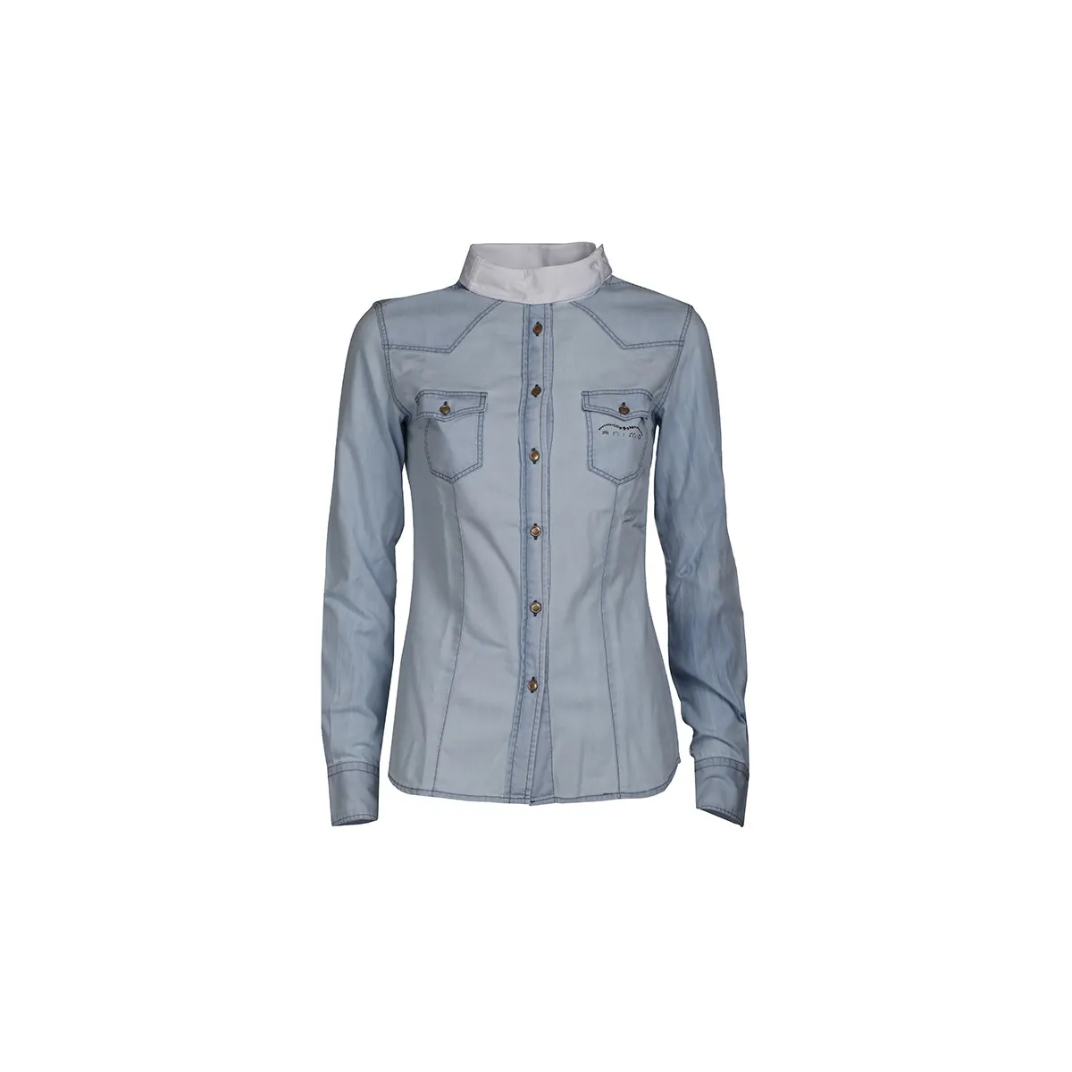 LONG SLEEVES DENIM COMPETITION SHIRT PIU ANIMO Women Light denim