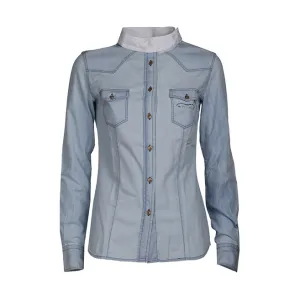 LONG SLEEVES DENIM COMPETITION SHIRT PIU ANIMO Women Light denim