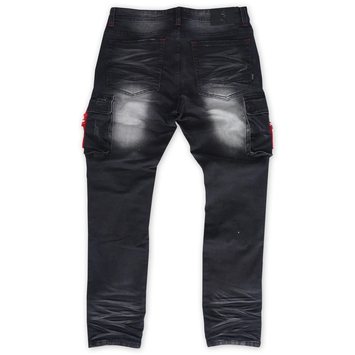 M1939 Railay Biker Jeans w/ Side Pockets - Black Wash