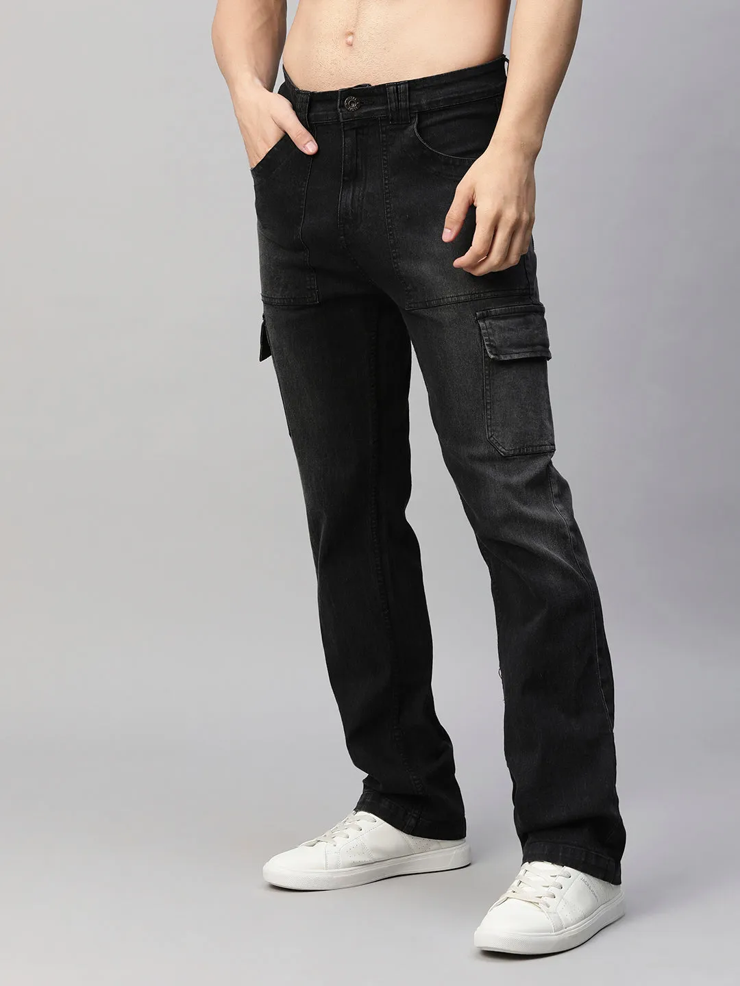 Mens Straight Fit Denim Cargos