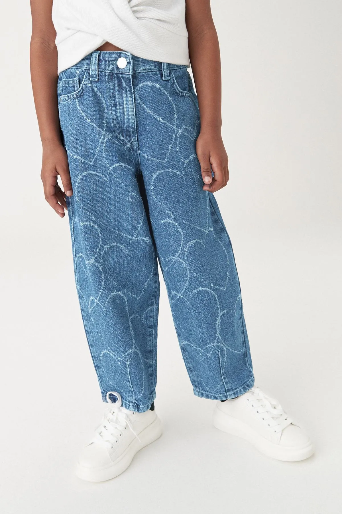 Mid Blue Denim Heart Balloon Jeans