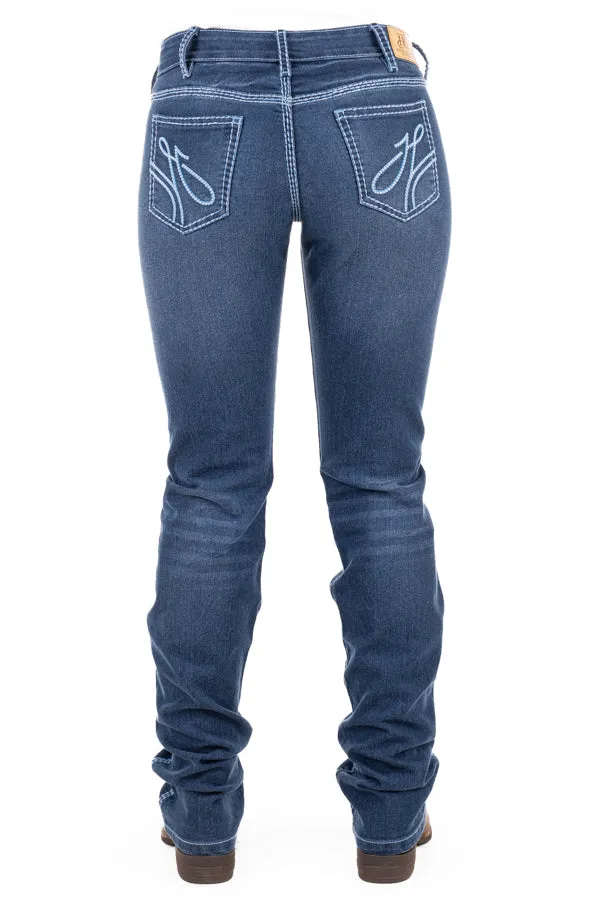 Mid Rise - SR2197 "Montana" Baby Blue Stitch Jeans