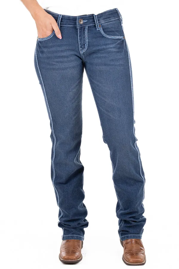 Mid Rise - SR2197 "Montana" Baby Blue Stitch Jeans