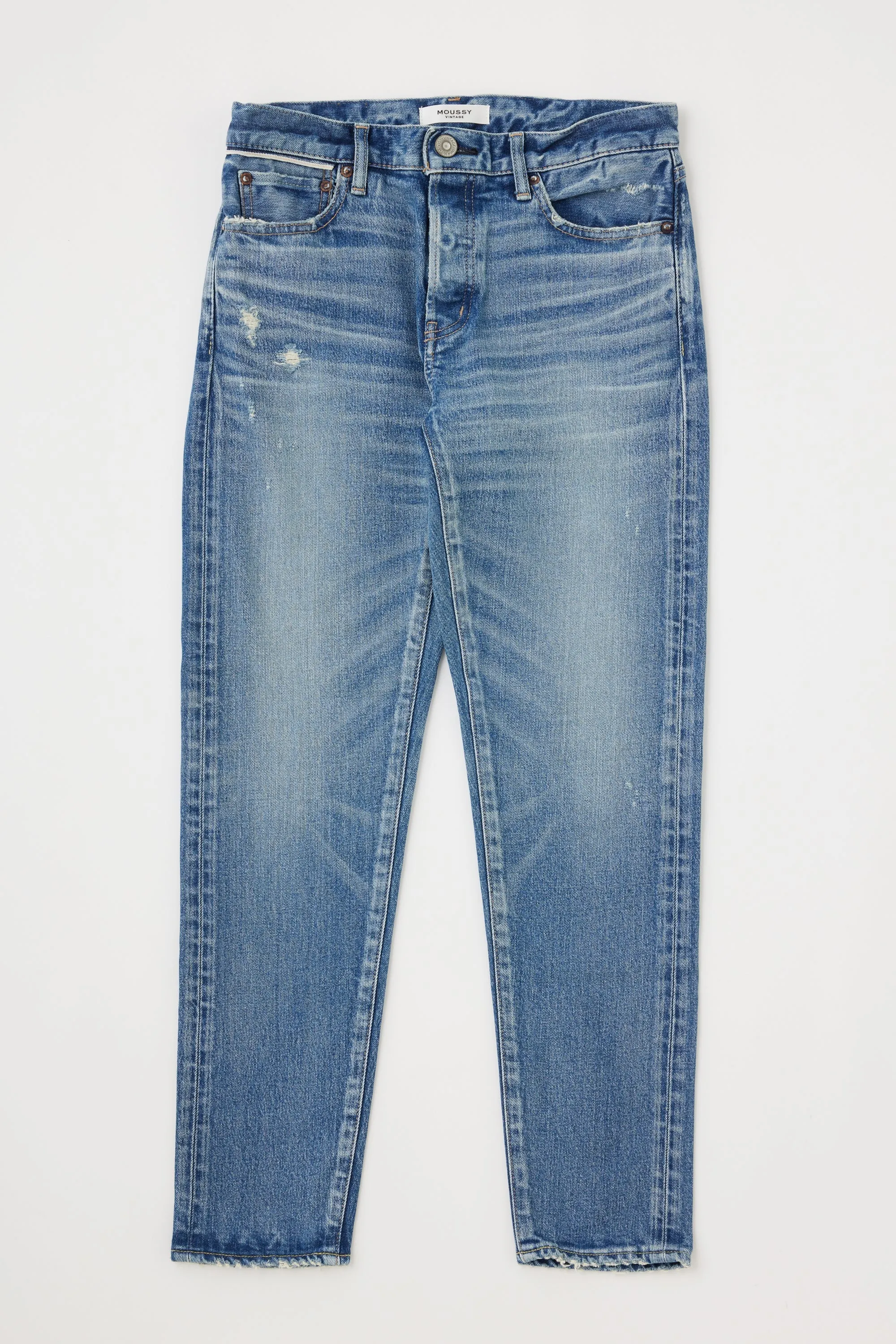 Moussy MV Avenal Tapered-Mid Denim in Blue