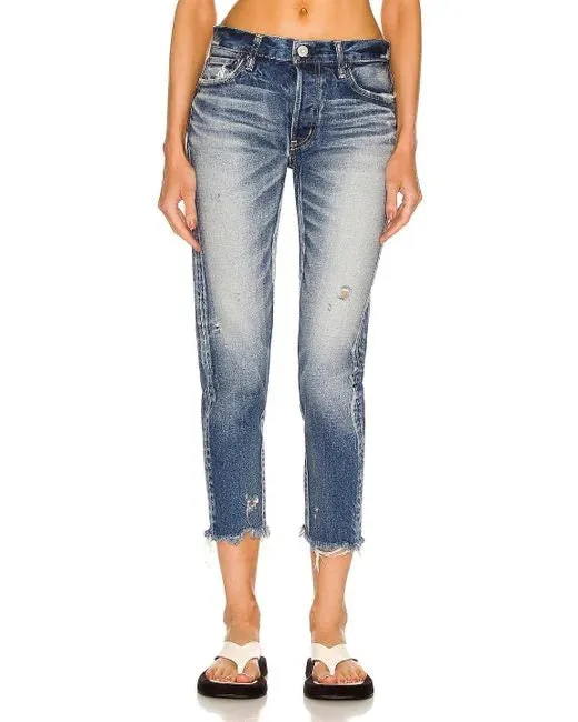 Moussy Mv Merry Tapered Jeans in Mid Blue