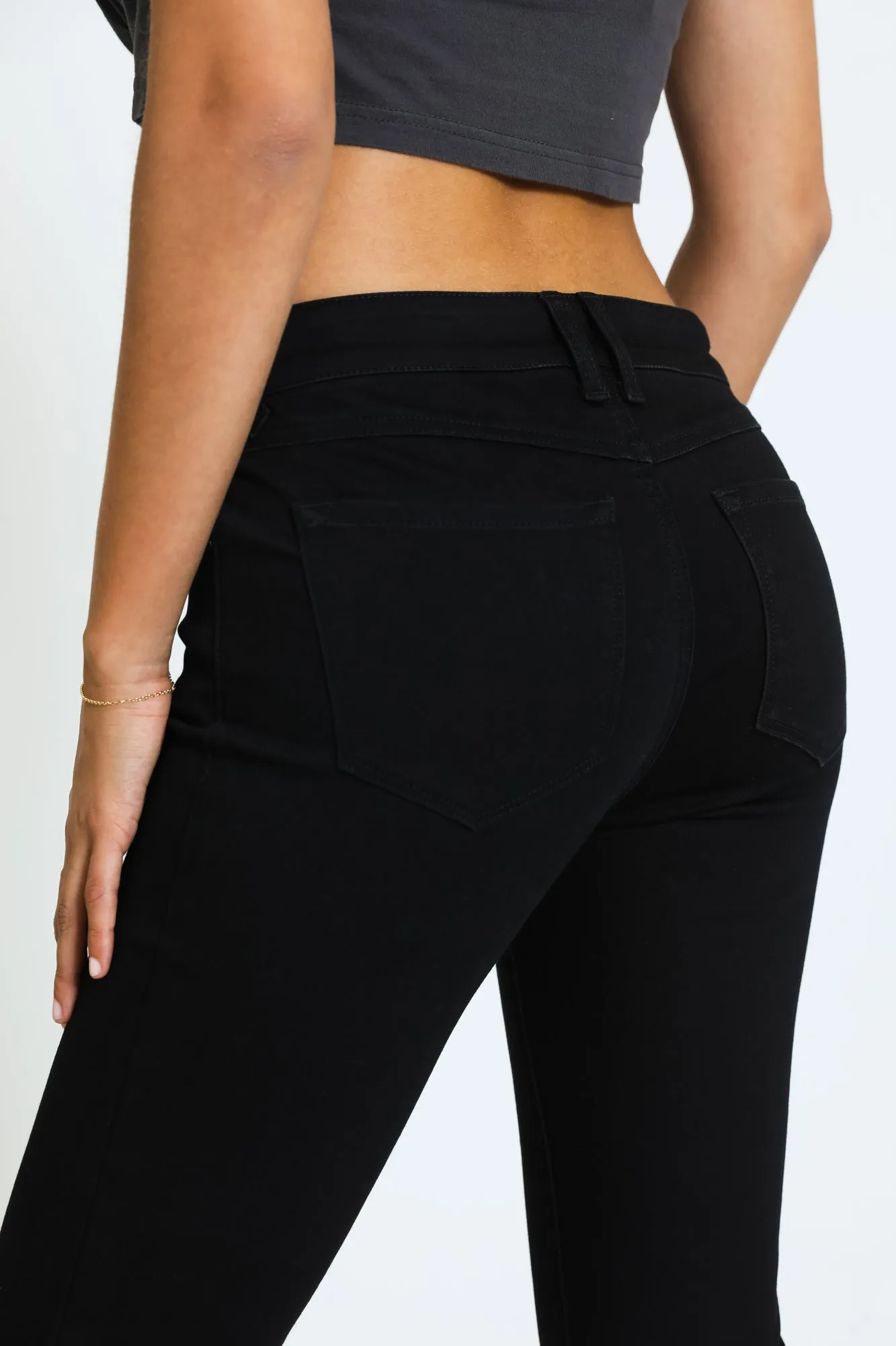 Next Level Low Rise Flare Jeans - Black