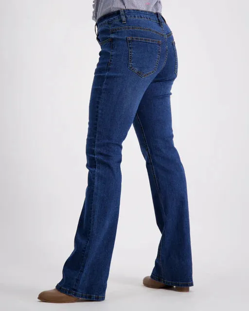 OBFilly 2.0 Blue Stonewash Womens Jeans - Boot Cut