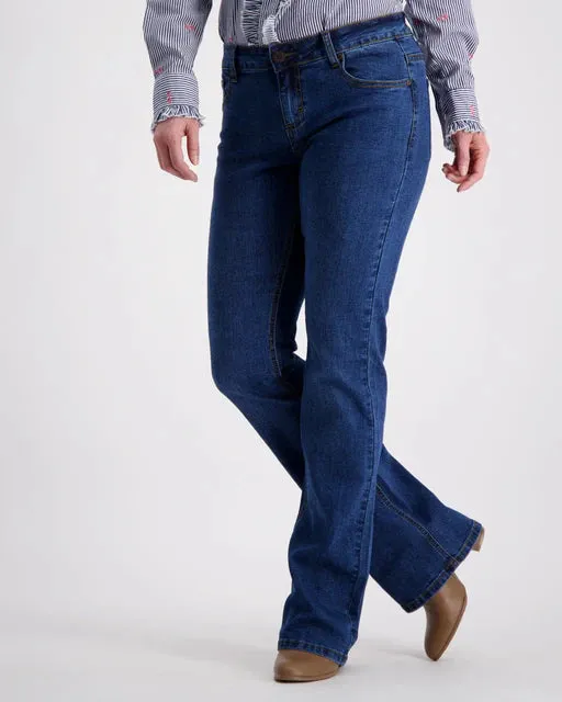 OBFilly 2.0 Blue Stonewash Womens Jeans - Boot Cut