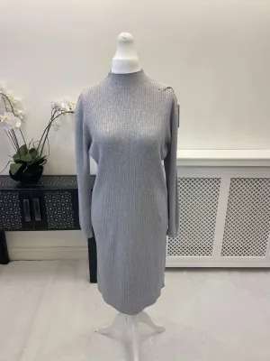 Olivia High Neck Ribbed Jumper Dress