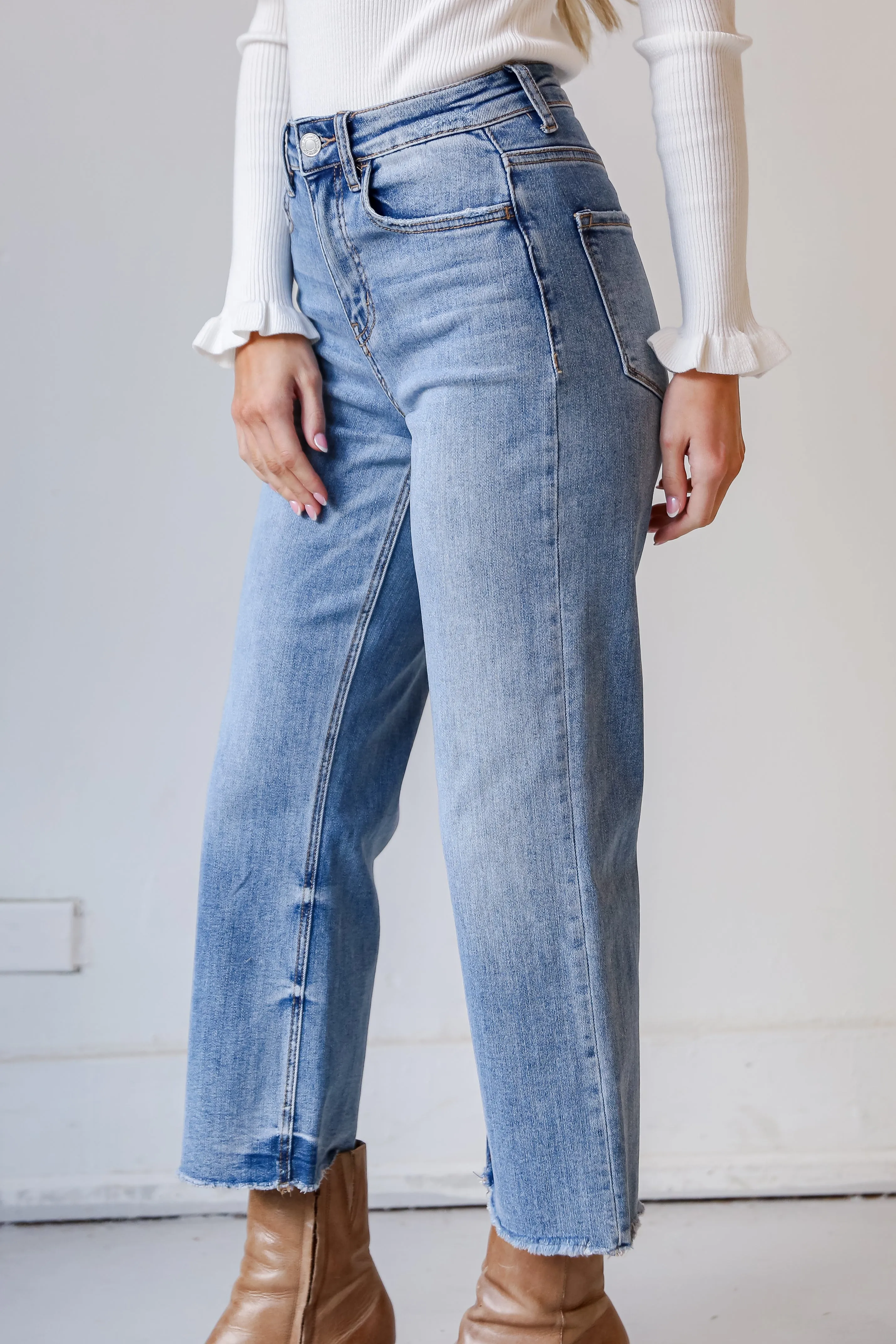 Olivia Medium Wash Wide Leg Jeans