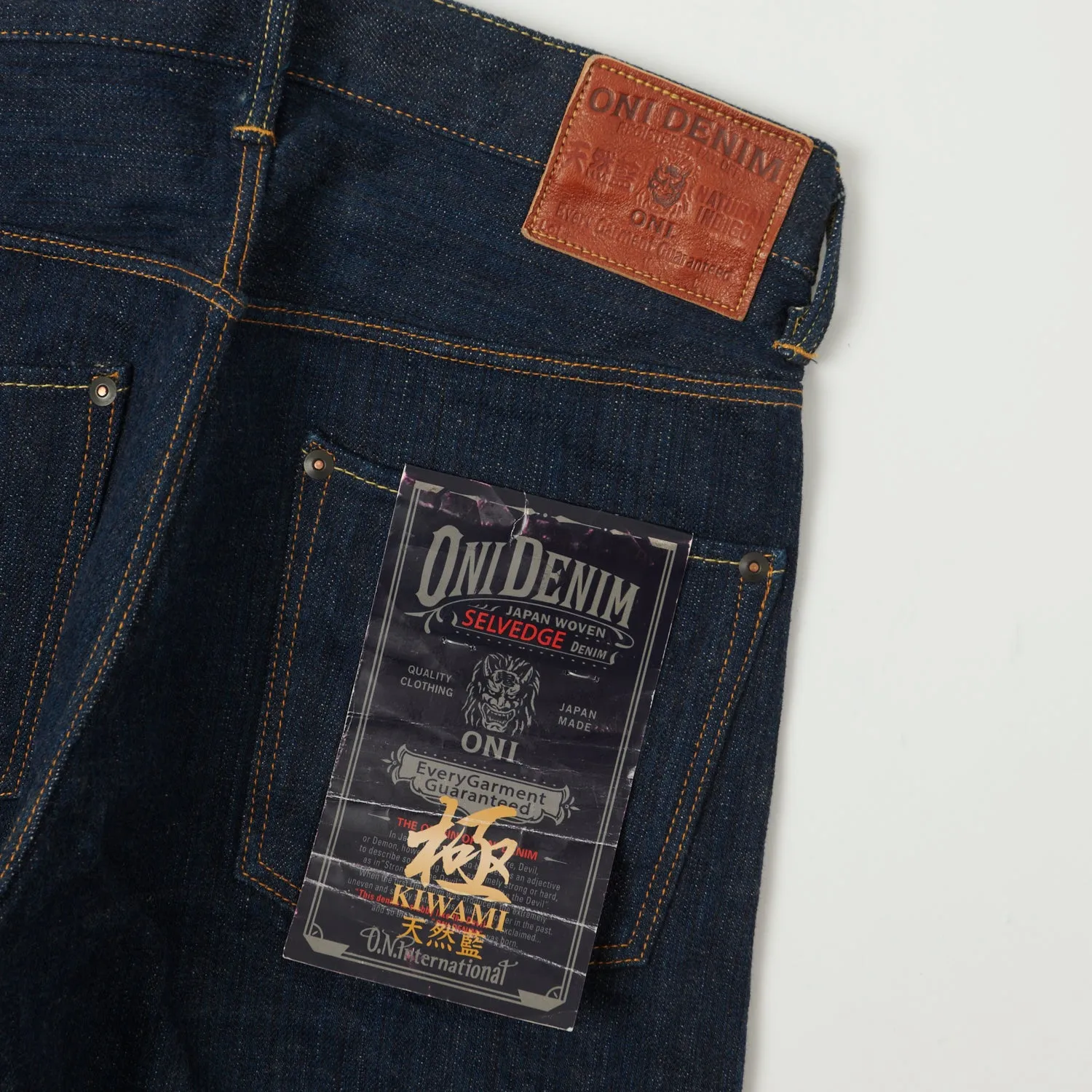 ONI 920 'Kiwami' Semi Hand Made 16oz Natural Indigo Slim Tapered Jean - One Wash