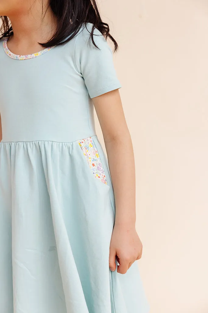 Organic Knit Ballet Dress - Surf (FINAL SALE)