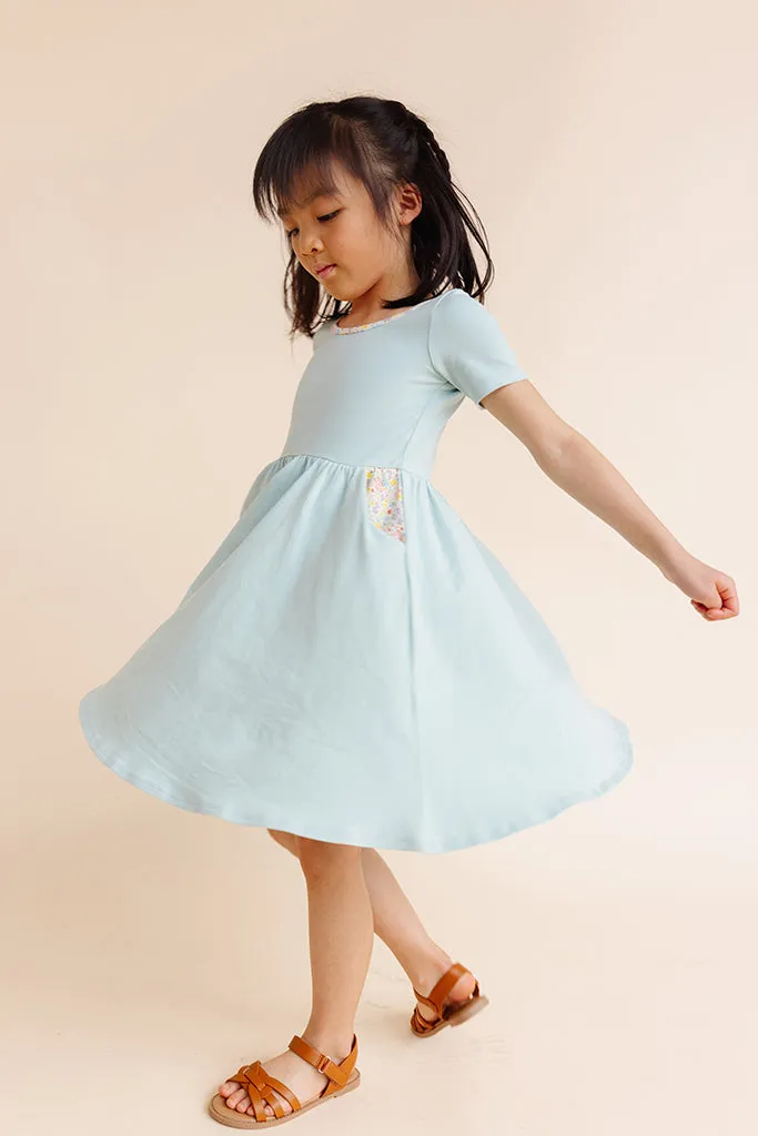 Organic Knit Ballet Dress - Surf (FINAL SALE)