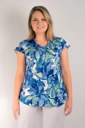 Pacific Print Short Sleeve Jersey Top