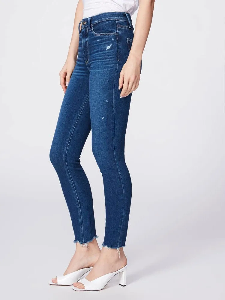 Paige Margot Ankle Jeans With Raw Hem Blue