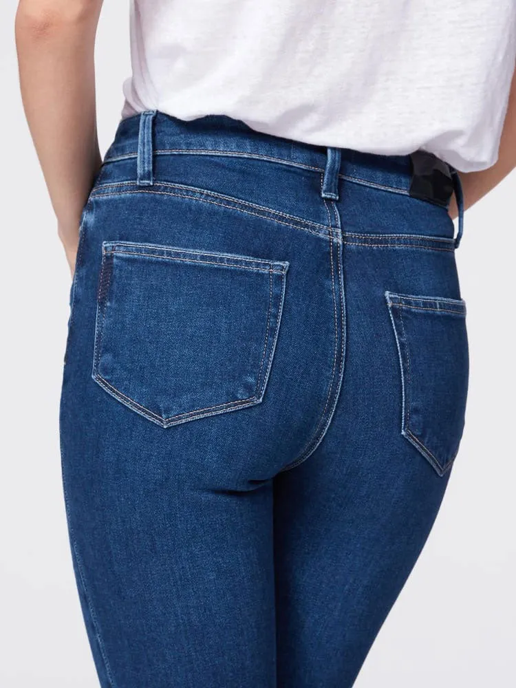 Paige Margot Ankle Jeans With Raw Hem Blue