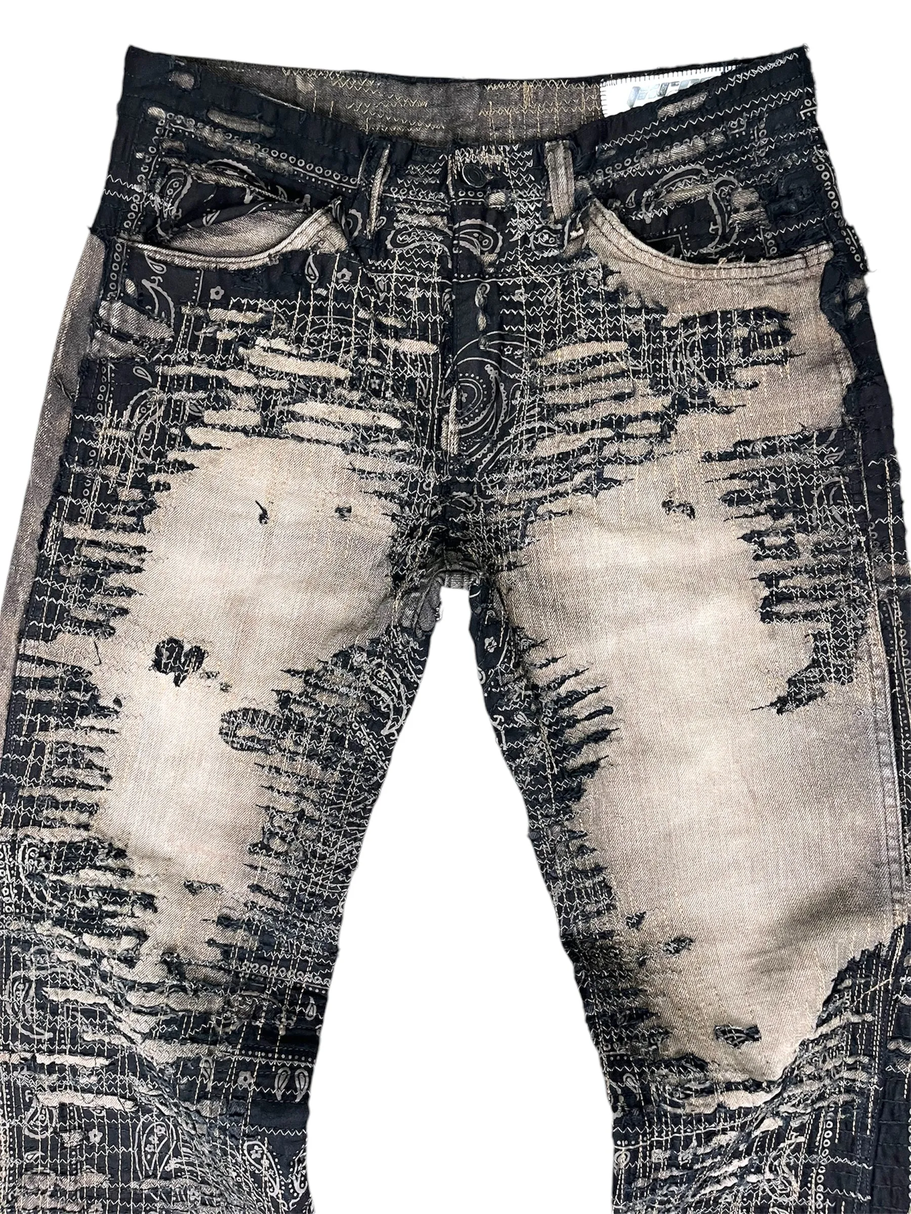 Paisley Grey Wash Flares- 34