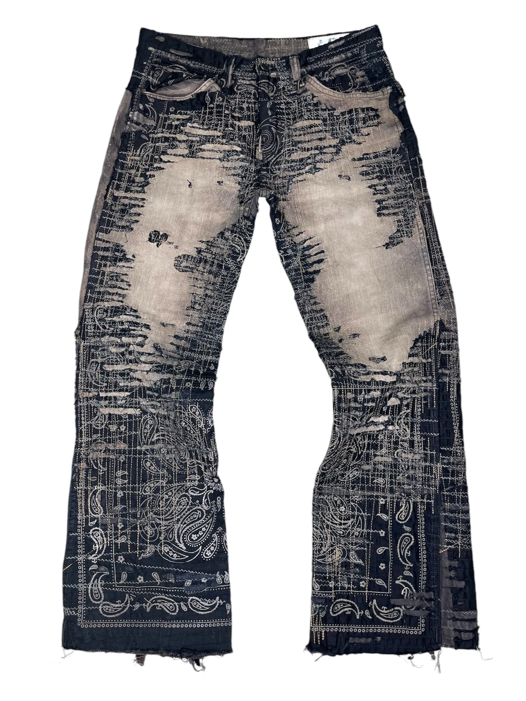 Paisley Grey Wash Flares- 34