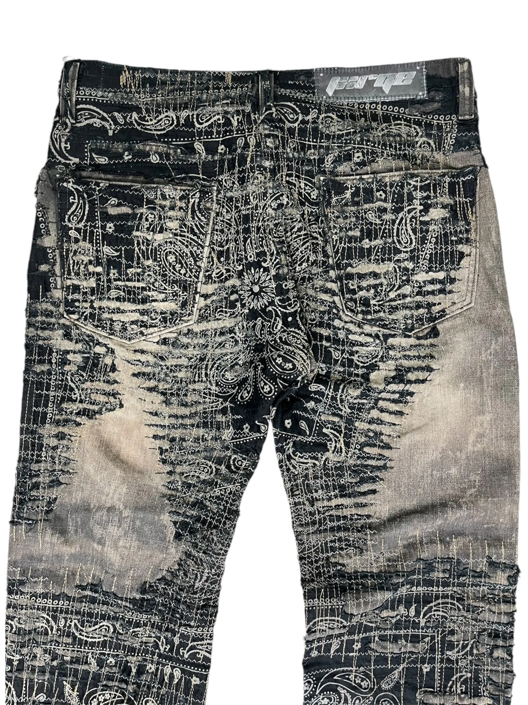 Paisley Grey Wash Flares- 34