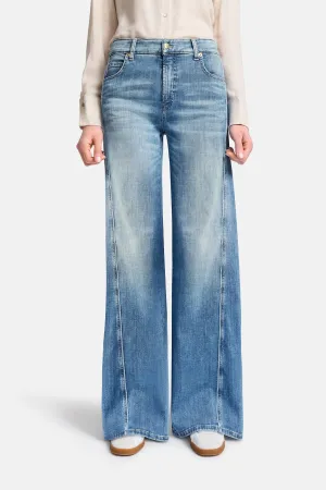 Palazzo Patch Jeans - Blue