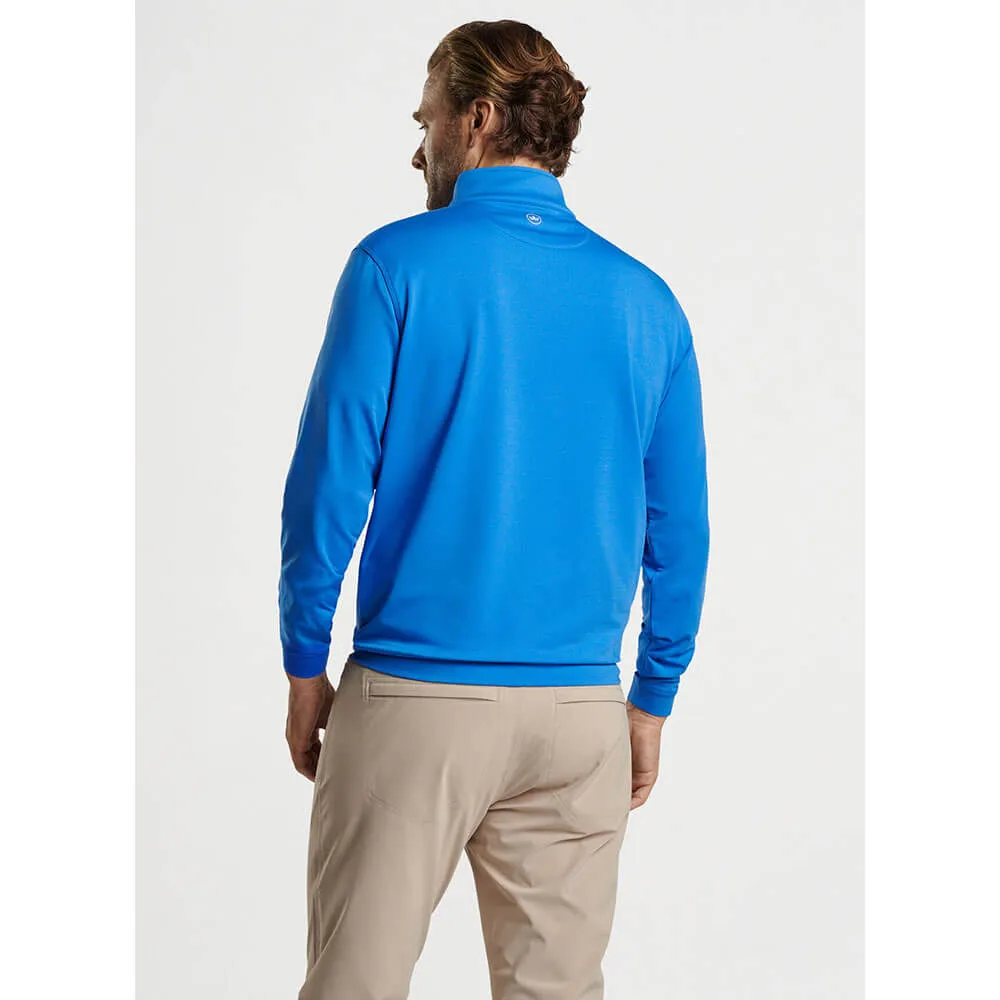 Peter Millar Perth Mélange Performance 1/4 Zip Pullover Sweater - Mako Blue