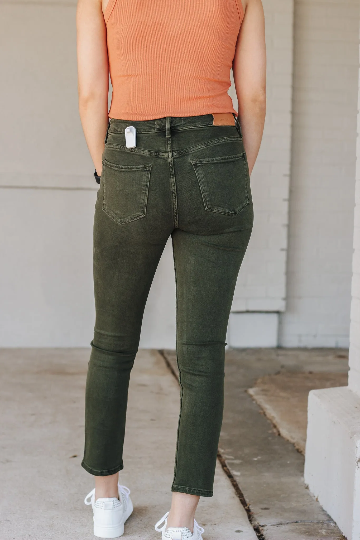 Pine Olive Green Skinny Jeans BY Dear John