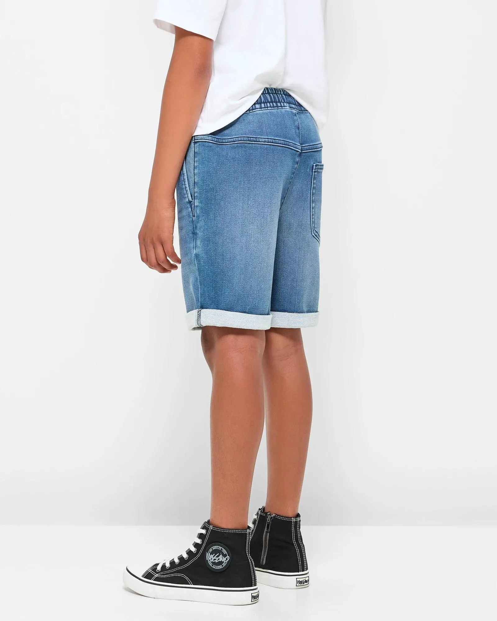 popular  Denim Pull On Shorts - Mid Wash