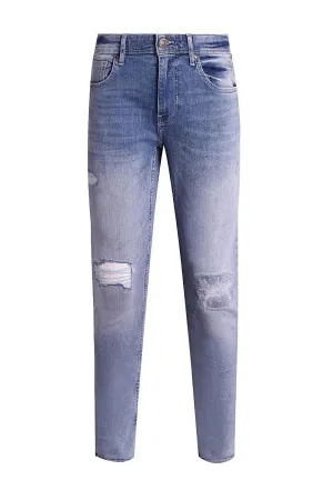 Premium Stone Wash Slim Fit Ripped Jeans