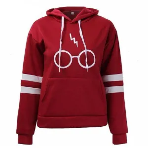 Printed Glasses Fleece Hoodie