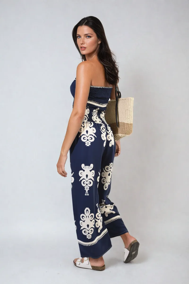 Printed Strapless Jumpsuit