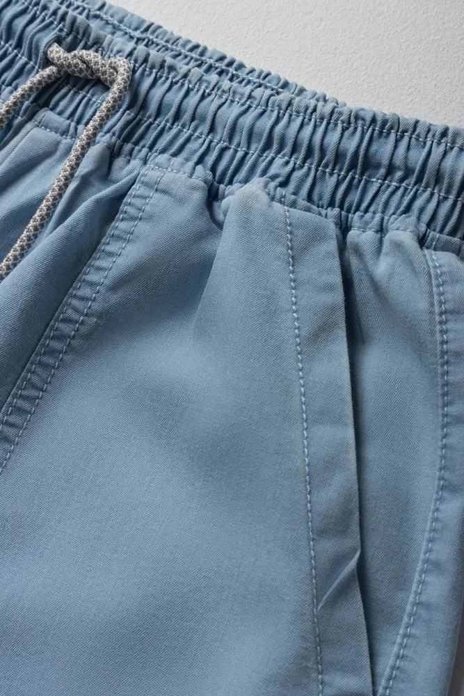 Pull On Chambray Shorts