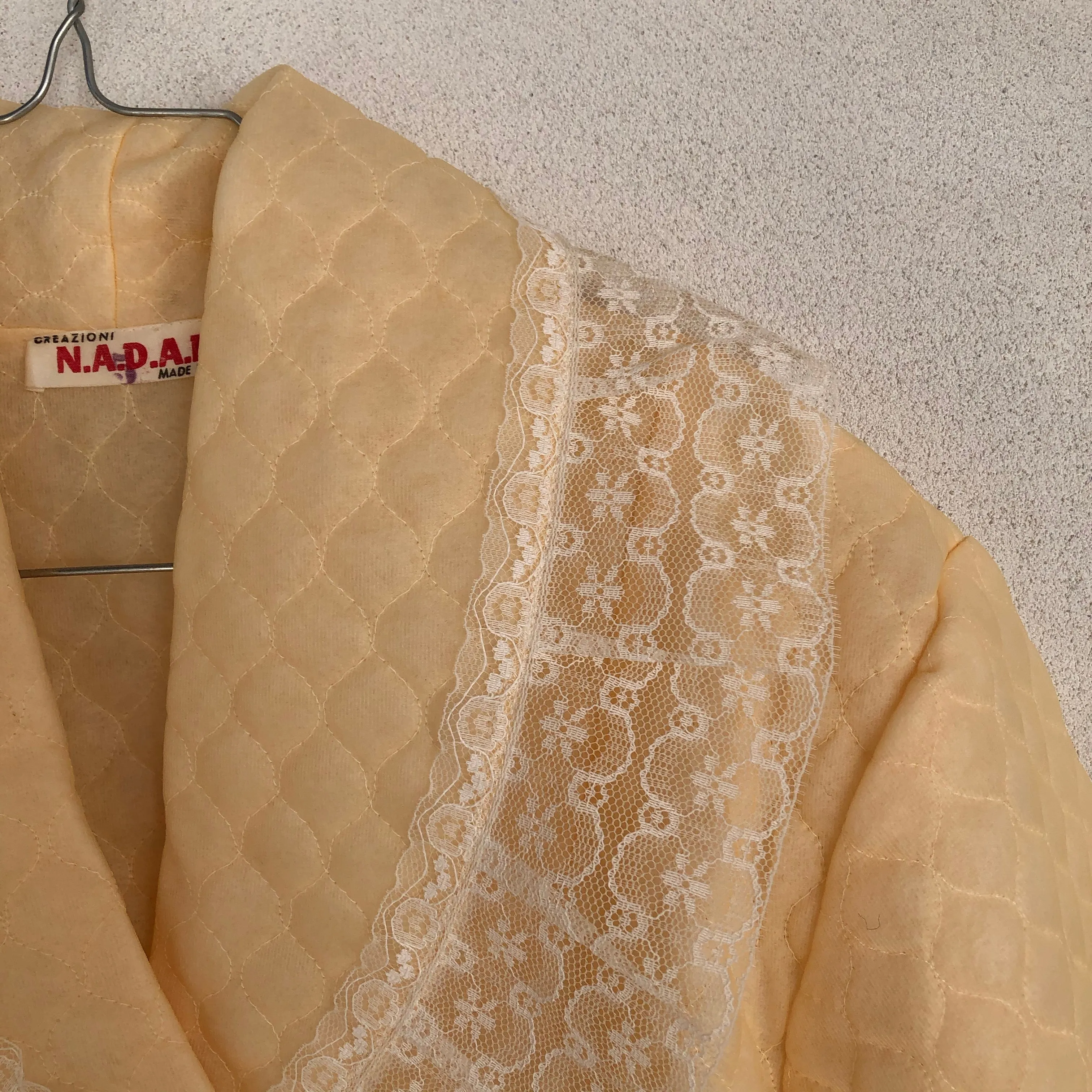 Quilted Pastel Yellow Bed Jacket