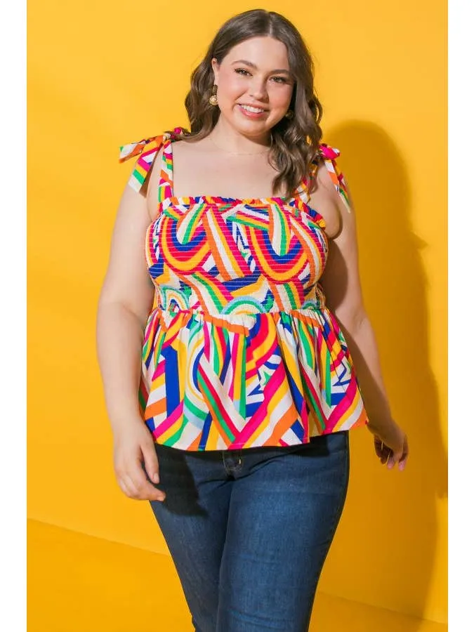 rainbows after the rain poplin top