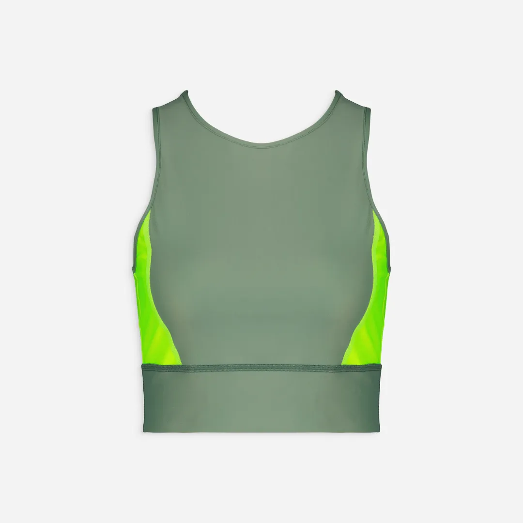 Reakt Tank Top in Sage & Yellow