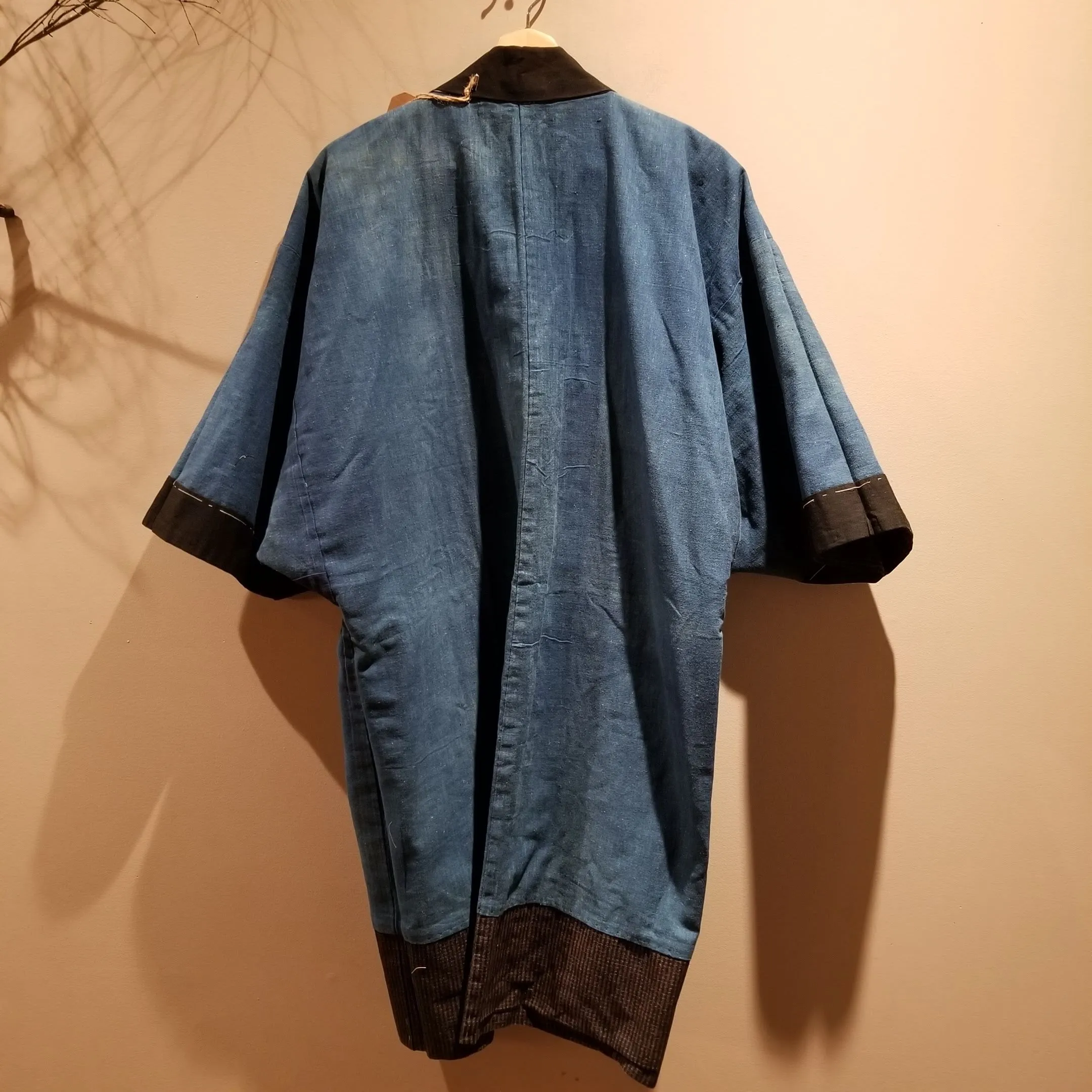 Reversible Indigo Shima Noragi Jacket