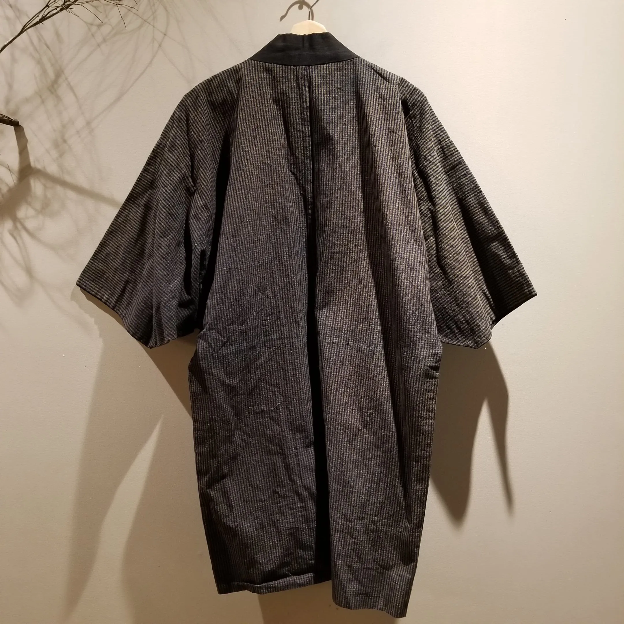 Reversible Indigo Shima Noragi Jacket