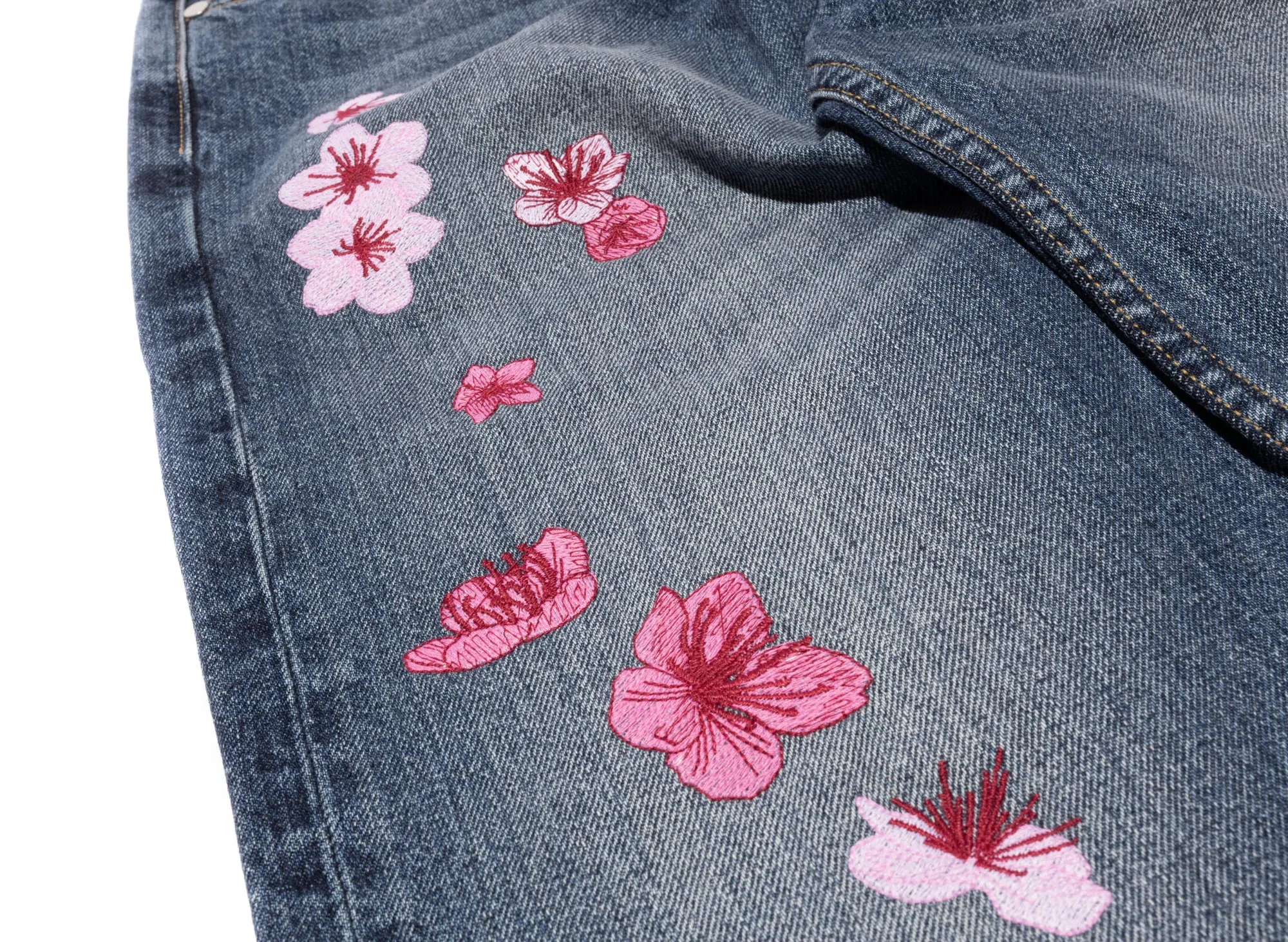 Rhude Embroidered Blossom Denim Jeans