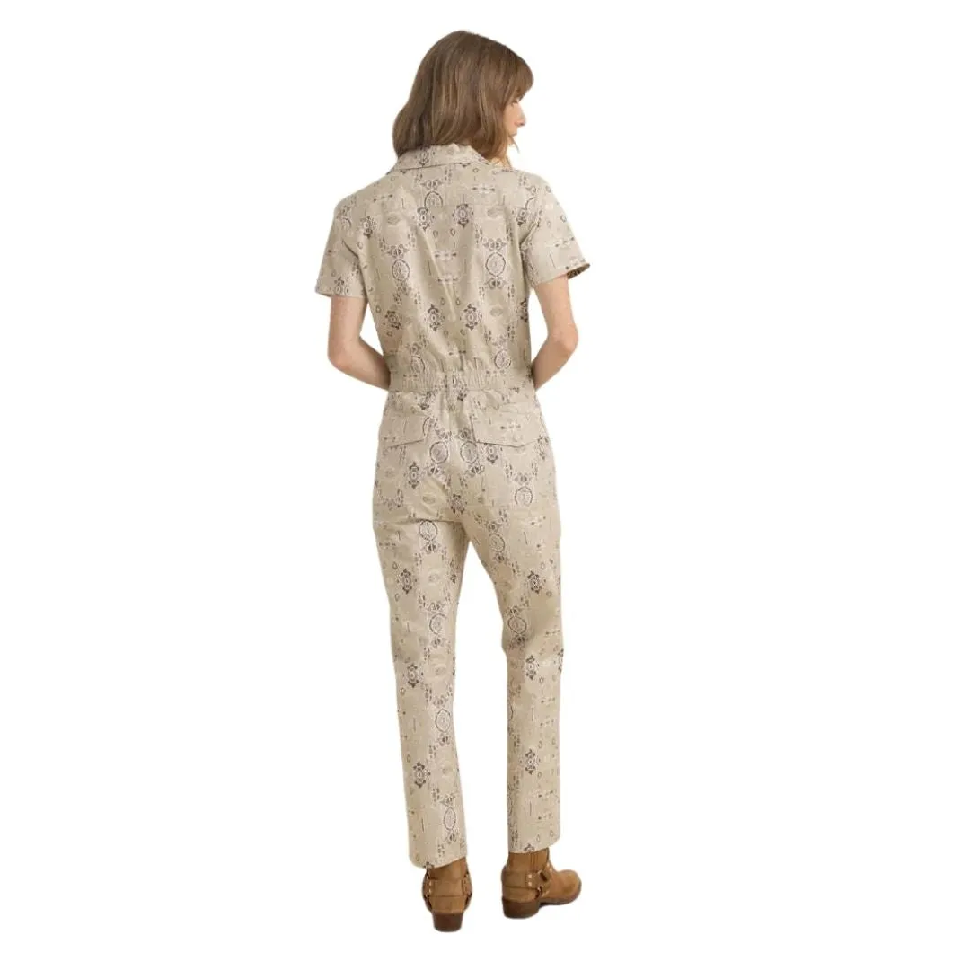 Roark Womens Layover Short Sleeve Jumpsuit - Stone