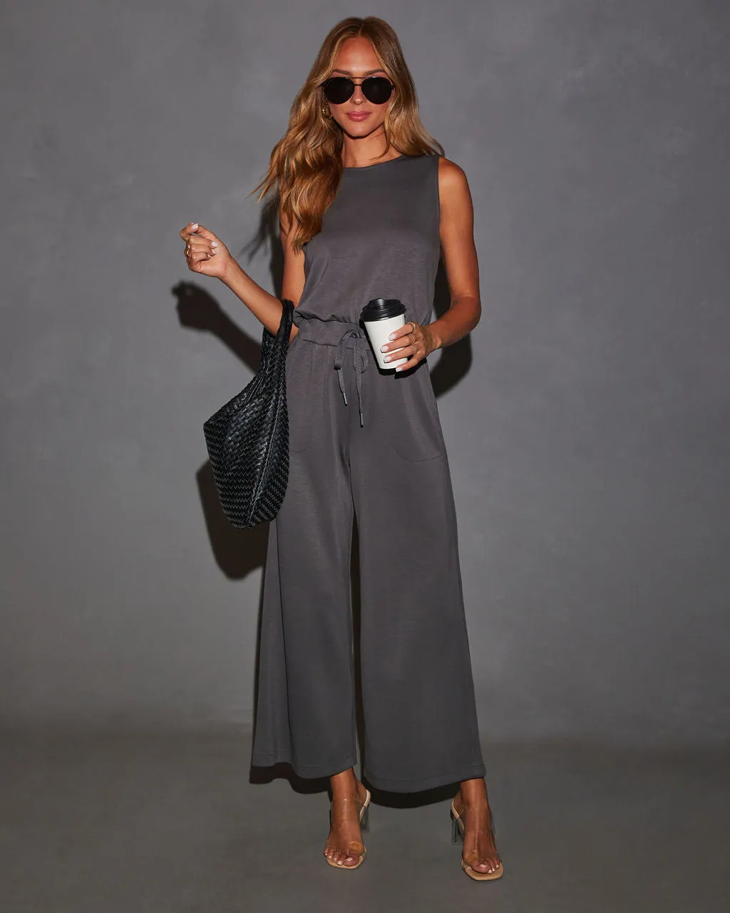 Rosella Wide Leg Drawstring Waist Jumpsuit