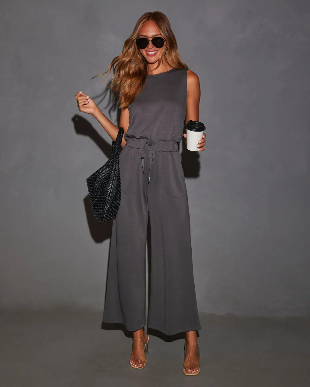 Rosella Wide Leg Drawstring Waist Jumpsuit