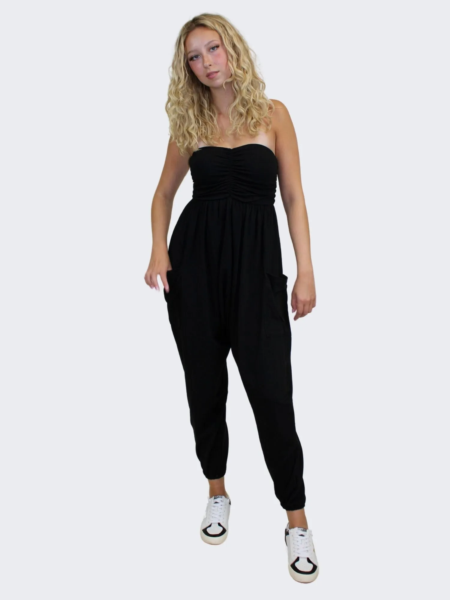 Ruched Jogger Jumpsuit