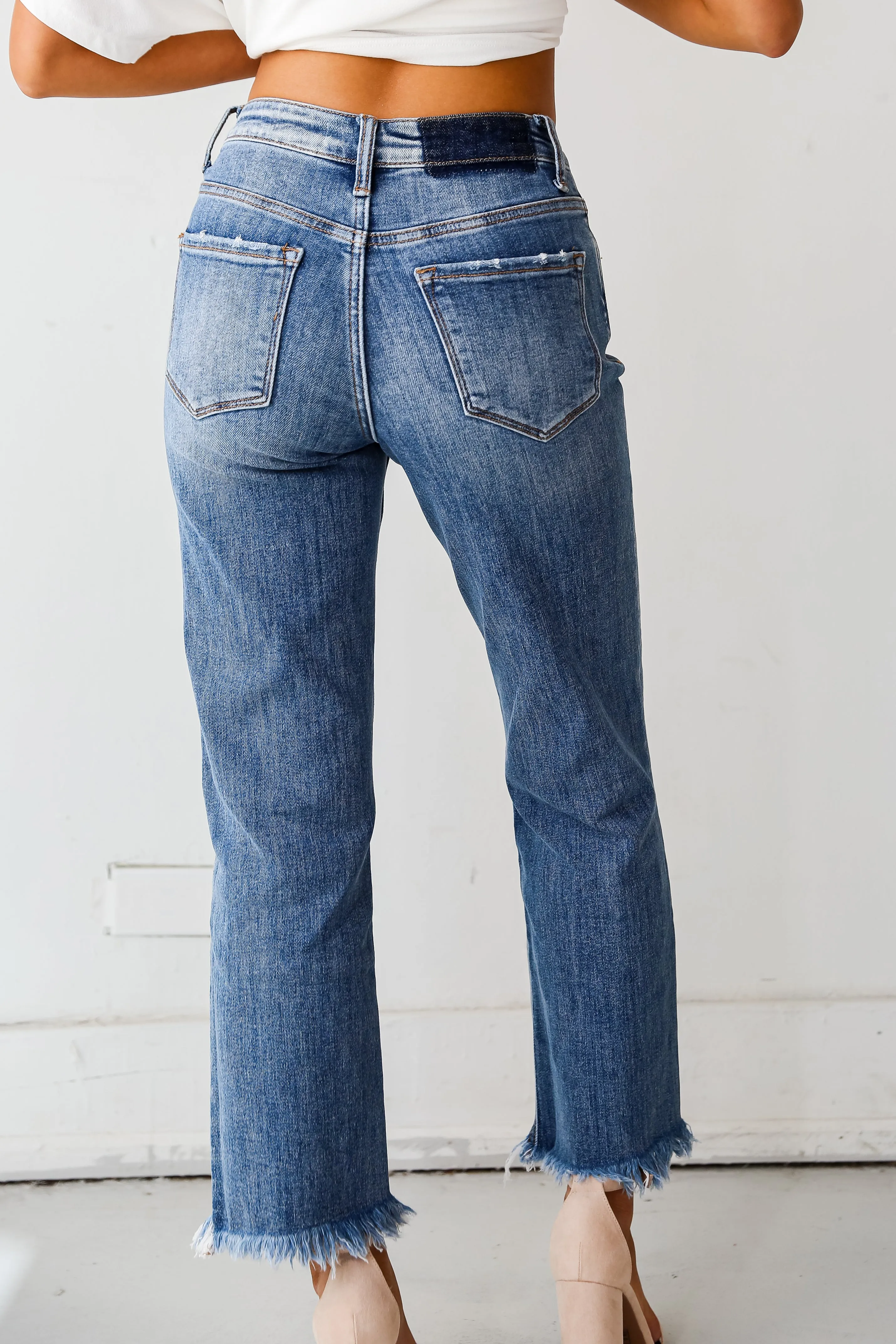 Sadie Medium Wash Distressed Dad Jeans