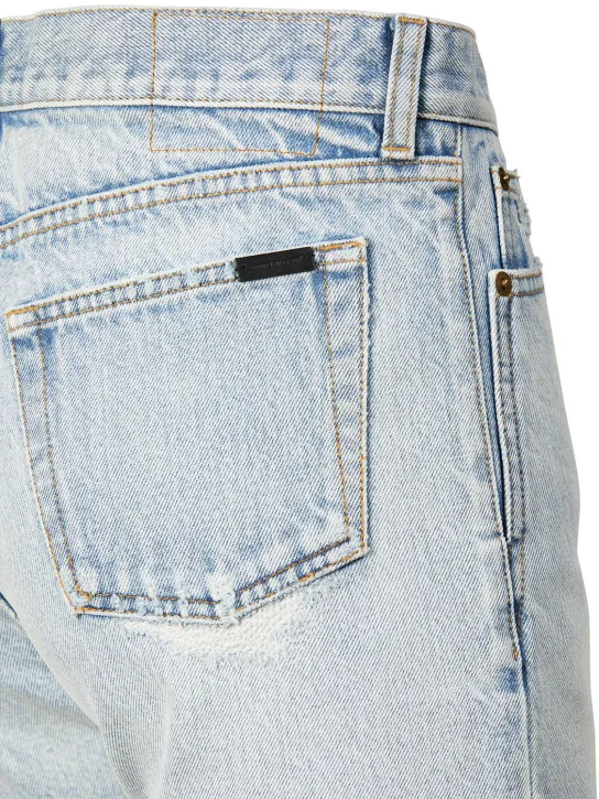 Saint Laurent   Slim fit cotton denim shorts 