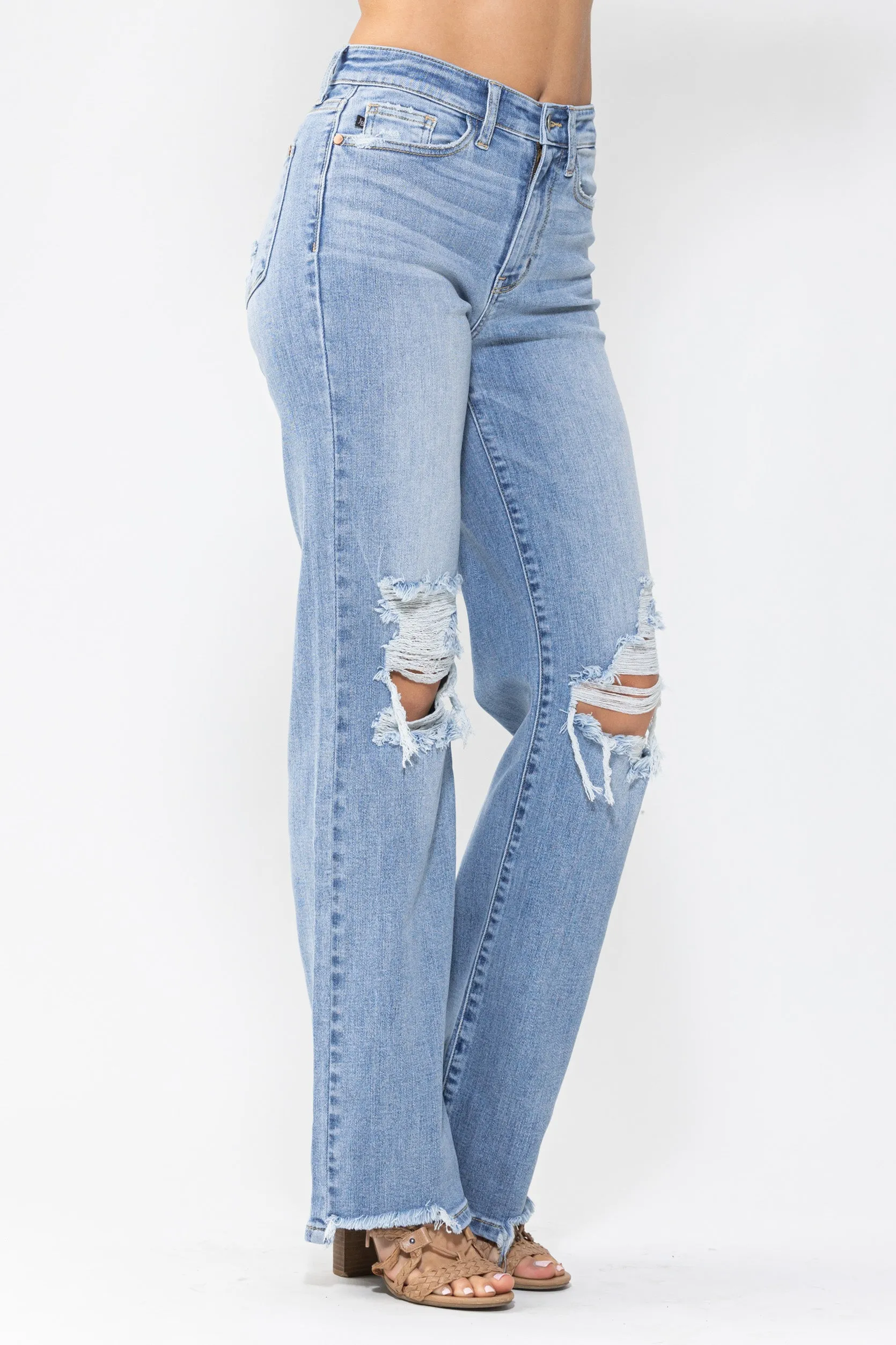 Scotland High Waisted Destroyed Denim