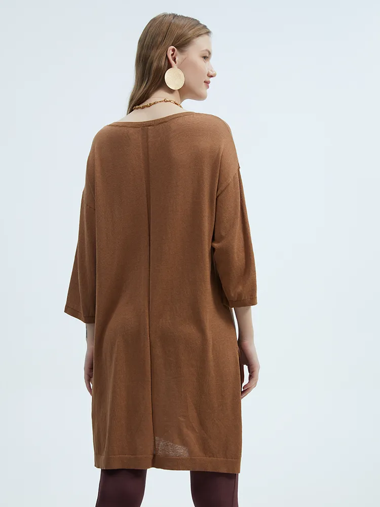 SILKINC Silk-Cotton Meditation Sweater Dress