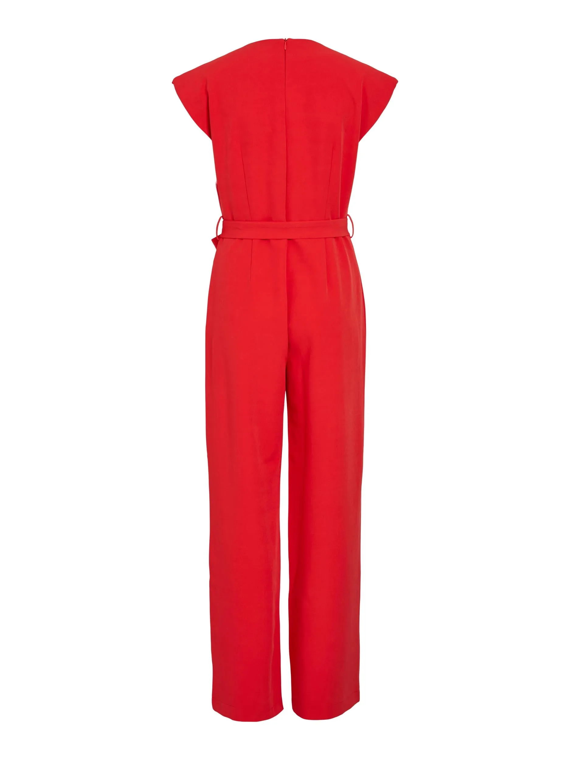 Sivia V-Neck Jumpsuit (Poppy Red)