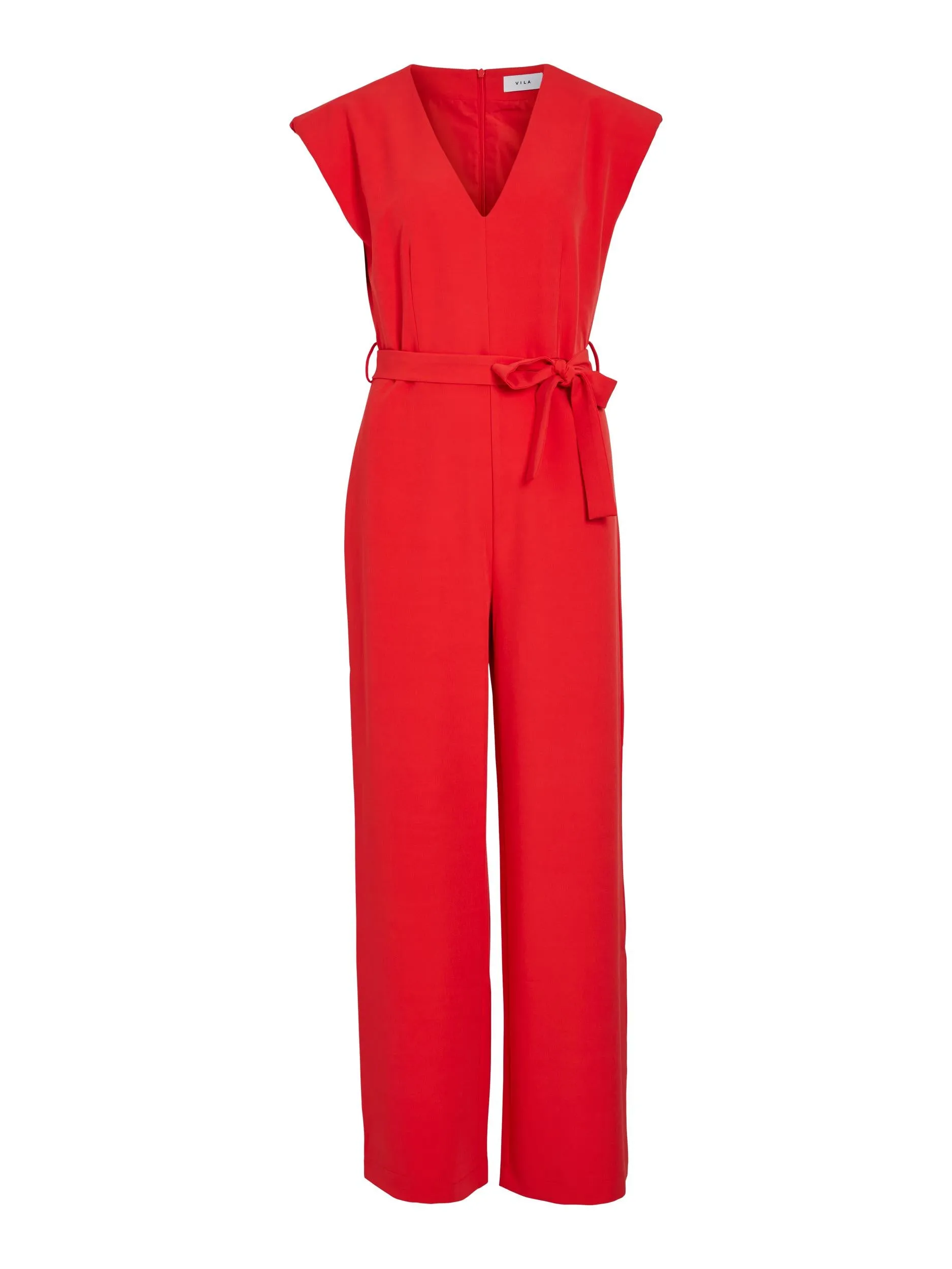 Sivia V-Neck Jumpsuit (Poppy Red)