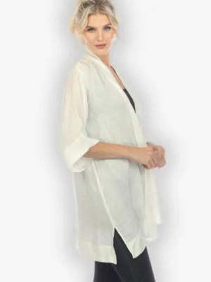 Solid White Silk Kimono Top