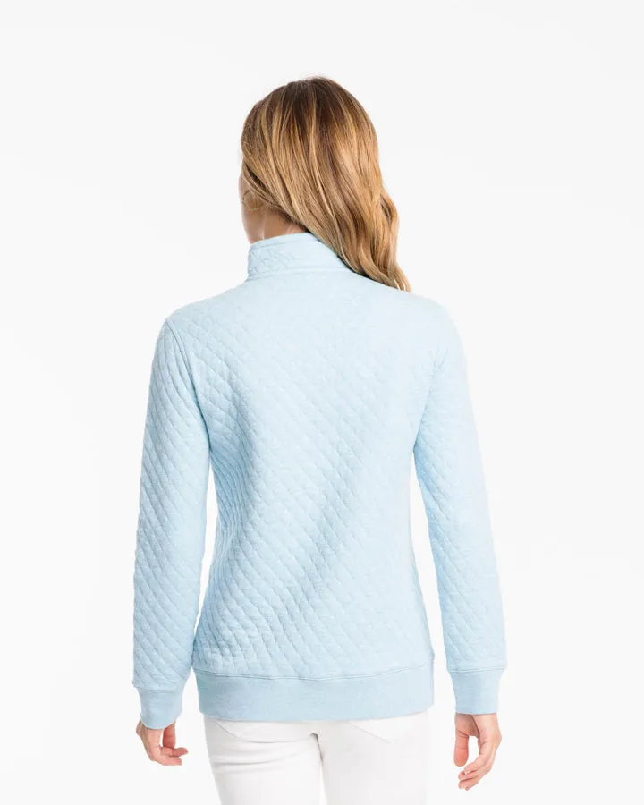 Southern Tide Makenzie Heather Quilted Pullover / Ocean Teal