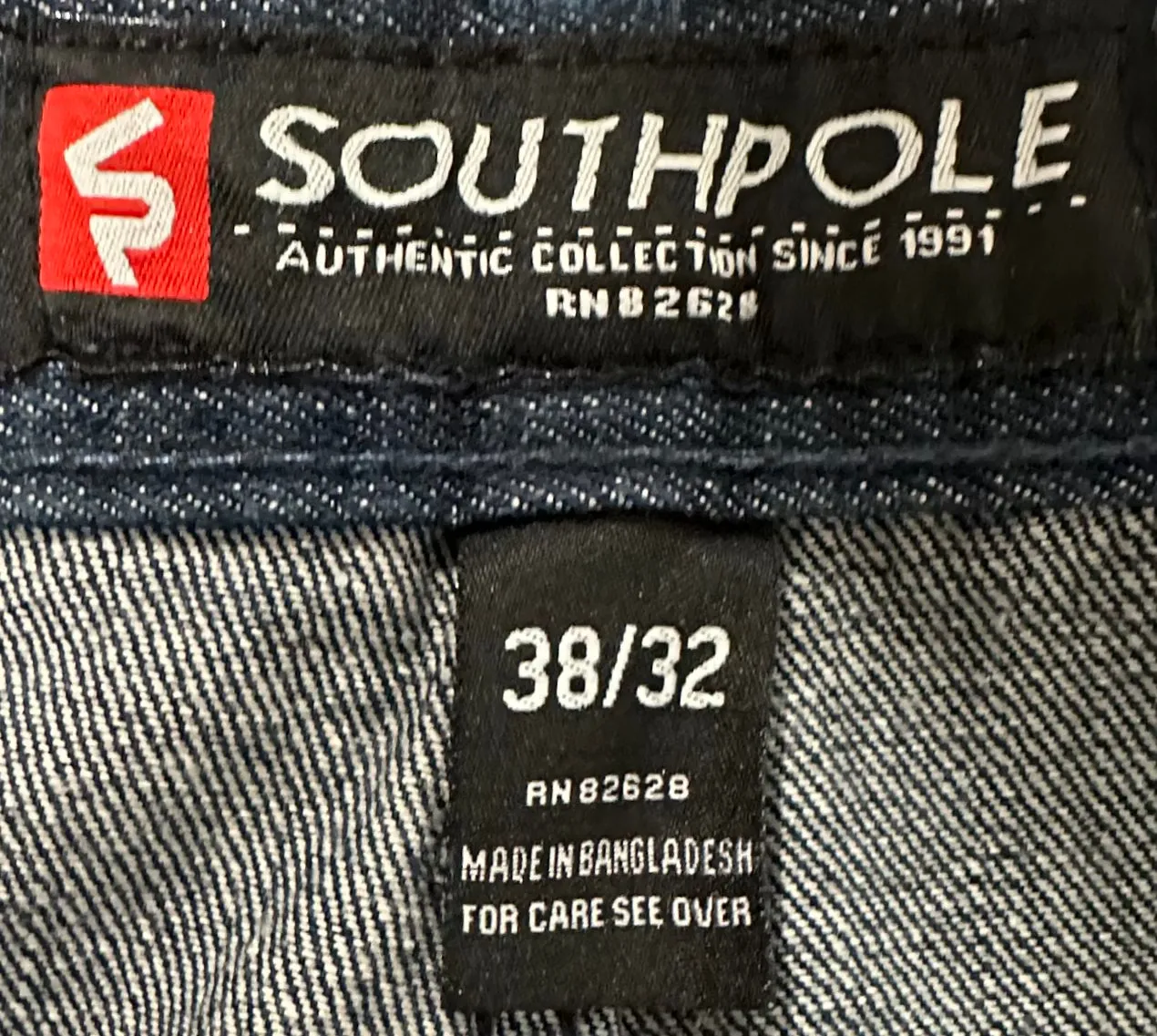 *SOUTHPOLE* DENIM JEANS (DARK SAND BLUE) (WAIST 38” X INSEAM 32”)